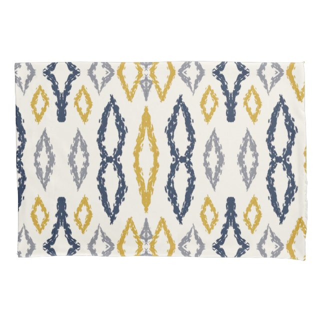 Padrão Branco Amarelo Azul Ikat marroquino (Frente)