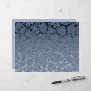 Padrão Branco Azul-Dusta Floral Elegante