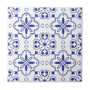 Padrão Branco Azul Moderno do Mediterrâneo Invisív