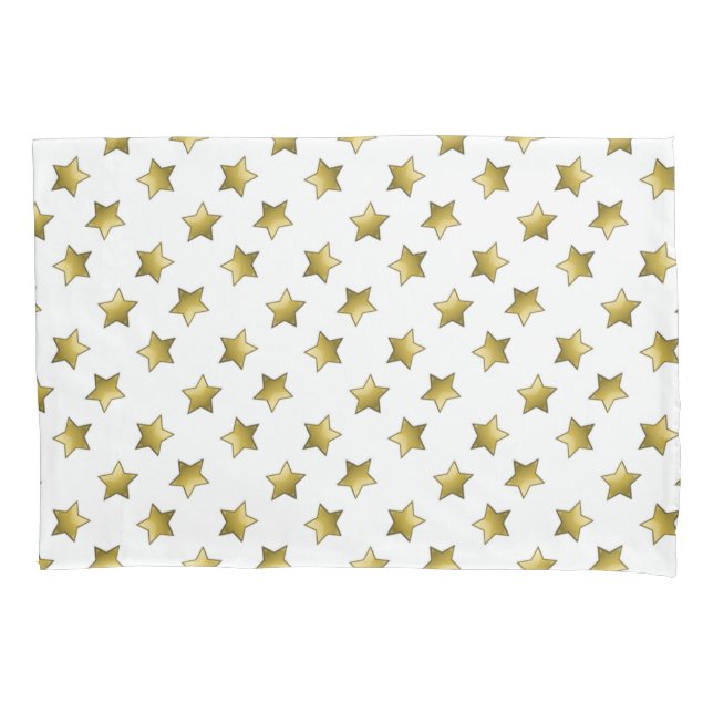 Padrão branco das estrelas douradas Elegantes (Frente)