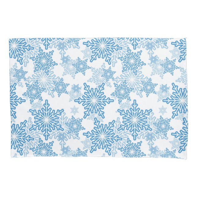 Padrão branco e floco de neve azul sem costura (Frente)