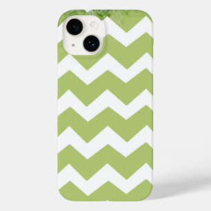 Padrão Branco Verde Chevron