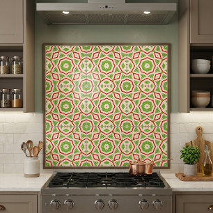 Padrão Branco Verde-Vermelho do Mosaico marroquin
