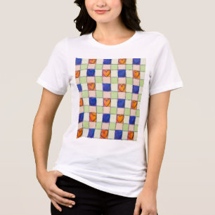Padrão cardíaco gingham feminino