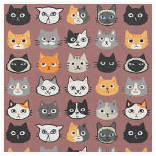 Padrão Cat Faces  Tecido do Legal Kitty Cat Lover