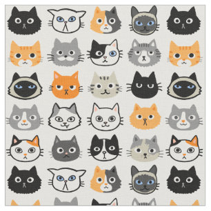 Padrão Cat Faces Tecido do Legal Kitty Cat Lover