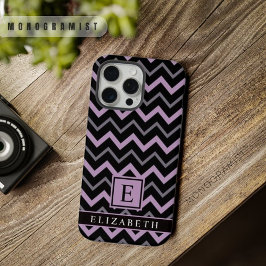 Padrão Chevron Cinza Roxo Personalizável Preto