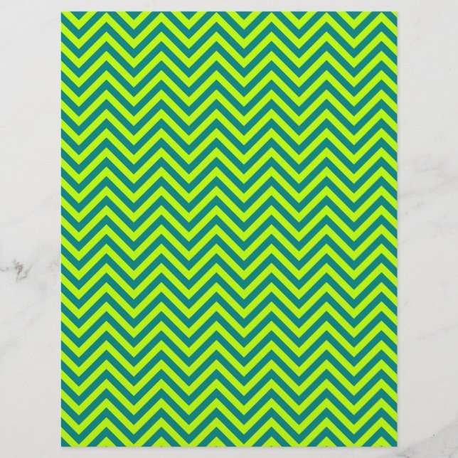 Padrão Chevron Teal E Verde limão (Frente)
