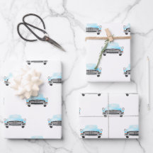 Padrão Clássico de Aquarela de Vintage Cars