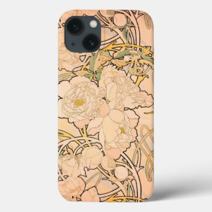 Padrão Clássico de Jardim de Peônia Art Nouveau po