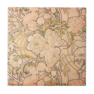 Padrão Clássico de Jardim de Peônia Art Nouveau po
