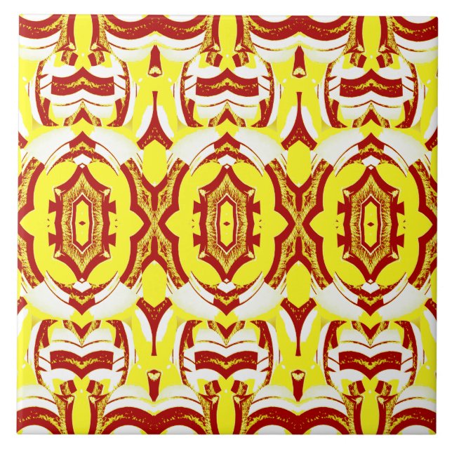 Padrão clássico moderno amarelo e castanho (Frente)