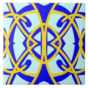 Padrão clássico vibrante azul e amarelo