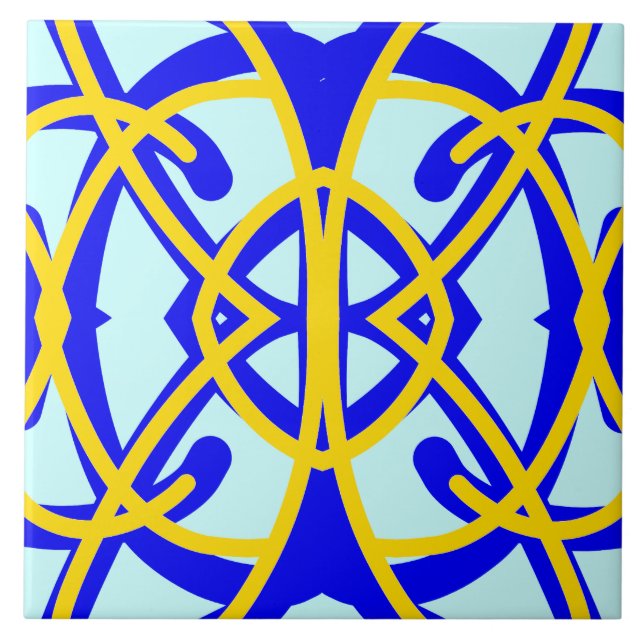 Padrão clássico vibrante azul e amarelo (Frente)