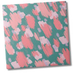 Padrão Colorido abstrato Moderno<br><div class="desc">Abstrato de Turquesa Rosa artístico Colorido azulejo de padrão cerâmico. O padrão de pinceladas apresenta uma mistura de matizes calmantes, mas vibrantes, com rosa pincelado, rosa flamingo, turquesa, e uma pequena sutil púrpura. Para um padrão abstrato artístico lúdico e ousado. Você pode ampliar o padrão para dentro ou para fora...</div>