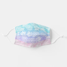 Padrão colorido de abacaxi em rosa branco e azul