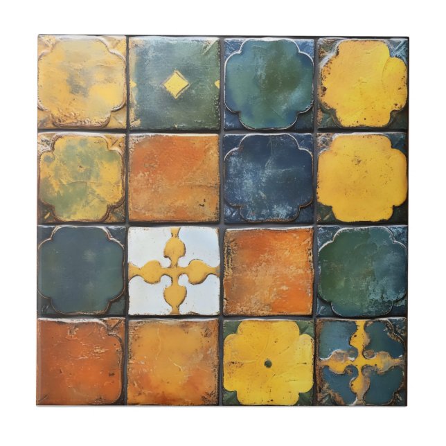 Padrão colorido de Azulejo pequeno (Frente)