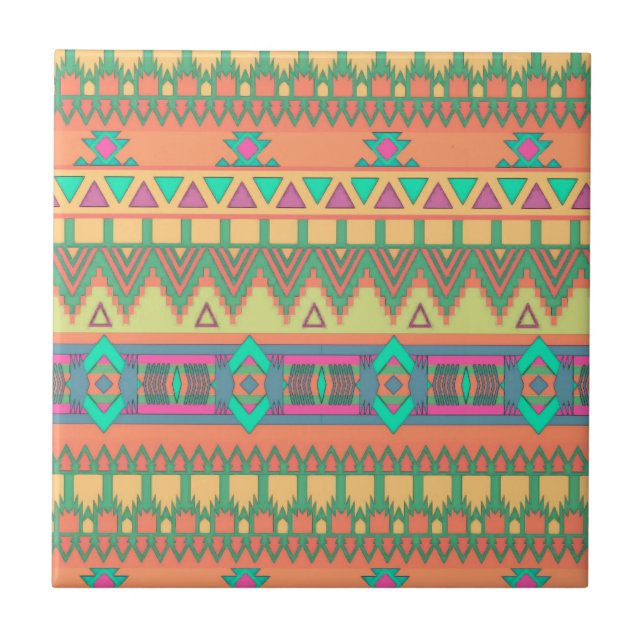 Padrão Colorido de Chevron Zig Zag Tribal Aztec Ik (Frente)