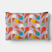 Padrão Colorido de Cone de Sorvete Desenhado à Mão