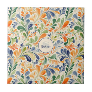 Padrão Colorido De Folha De Paisley Inspirado Na V
