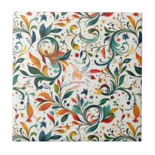Padrão Colorido De Folha De Paisley Inspirado Na V