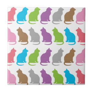 Padrão colorido de gatos