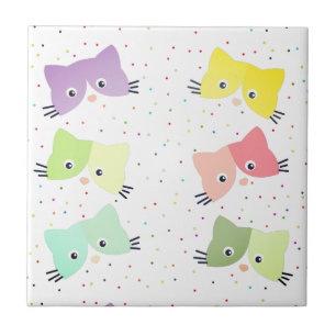 Padrão Colorido de Kittens Felizes