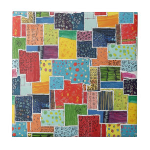 Padrão Colorido de Patchwork Abstrato