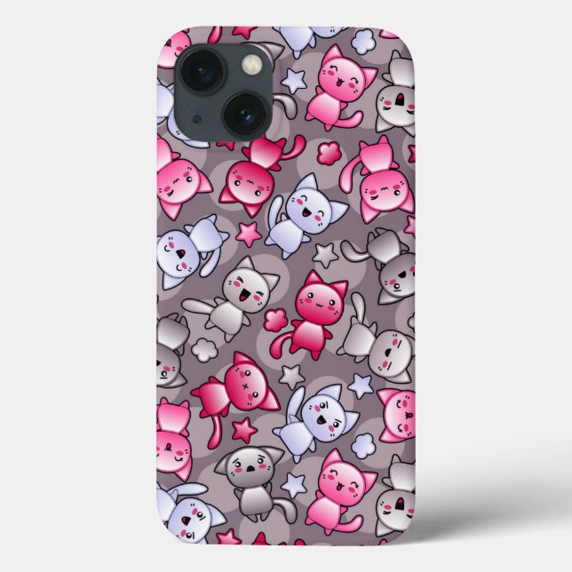 padrão com gatinhos kawaii (Verso)