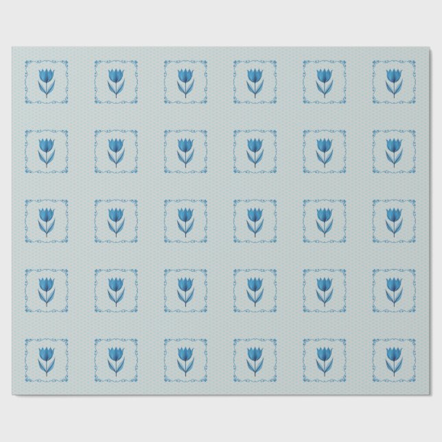 Padrão com um Papel de Embrulho Azul  (Aberto)