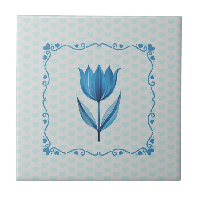 Padrão com um Tulipa Azul  (Frente)