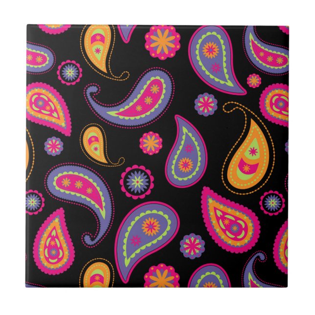 Padrão contínuo colorido de Paisley (Frente)