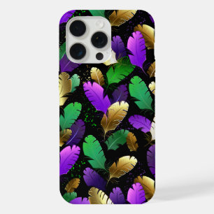 Padrão contínuo com penas de Mardi Gras