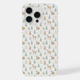 Padrão contínuo de animais da floresta de inverno