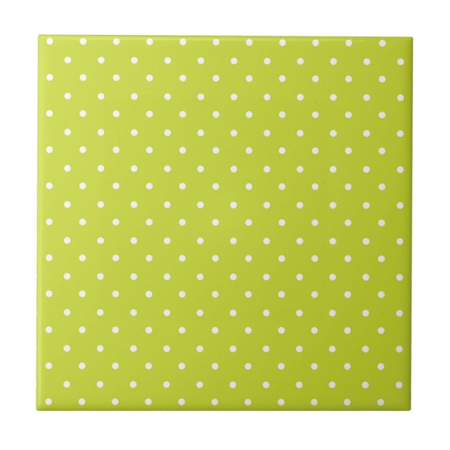 padrão contínuo de bolinhas verde-limão brilhante (Frente)