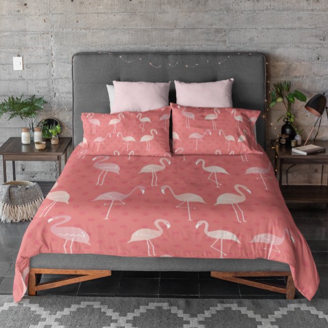 Padrão contínuo de flamingo vermelho coral rosa (Criador carregado)