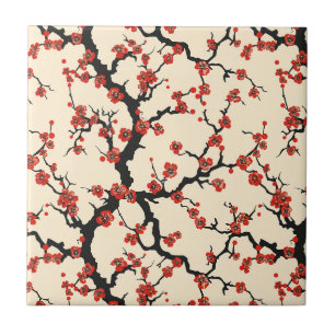 Padrão contínuo de flor de cerejeira elegante