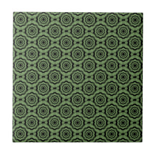Padrão contínuo de flor preta verde