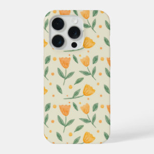 Padrão contínuo de Flor Silvestre Laranja em Aquar