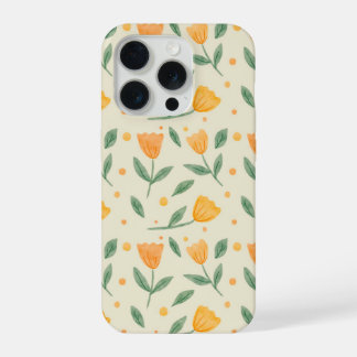 Padrão contínuo de Flor Silvestre Laranja em Aquar
