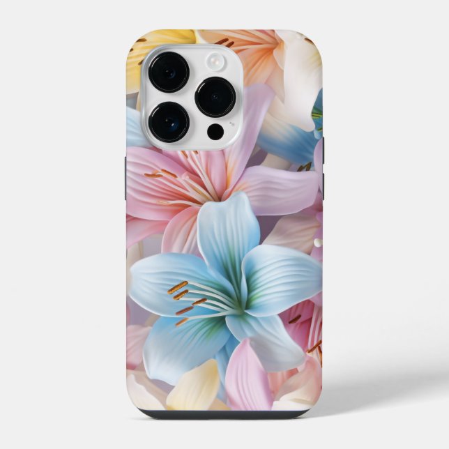 Padrão contínuo de flores de lírio elegantes (Verso)