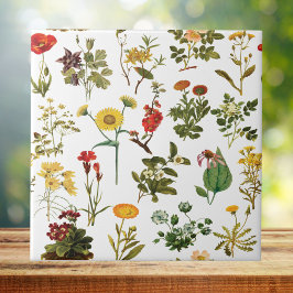 Padrão contínuo de flores silvestres vintage