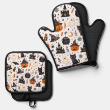 Padrão contínuo de Halloween fofo com gatos pretos