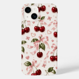 Padrão contínuo de laço de cetim rosa e cereja coq