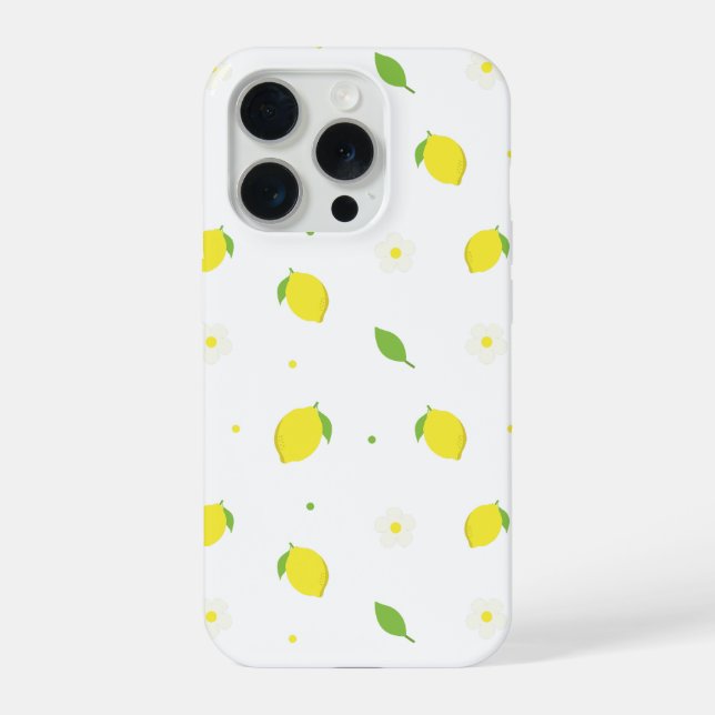 Padrão contínuo de laranja amarela com flores bran (Verso)