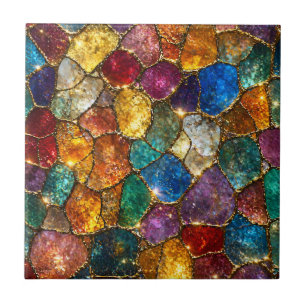 Padrão contínuo de mosaico de cristal colorido de 