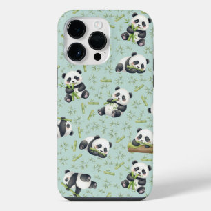 Padrão contínuo de Panda Fofo e Bambu