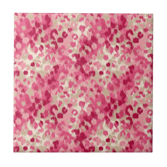 Padrão contínuo de pincelada de leopardo rosa (Frente)