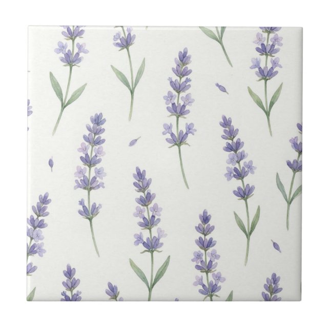 Padrão contínuo de raminhos de lavanda rústica (Frente)