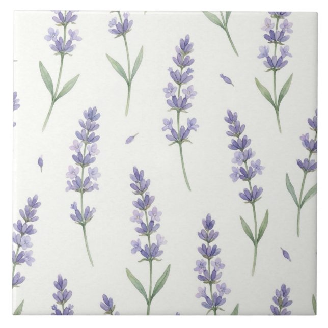 Padrão contínuo de raminhos de lavanda rústica (Frente)